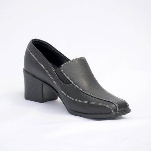 Zapato en cuero para dama costuras blancas